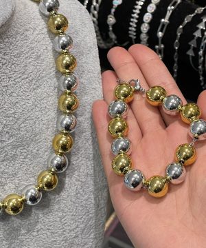 Silver ve Gold Topçuk Bileklik